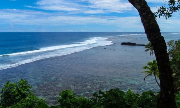 Surfing in Samoa