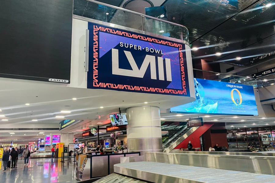 Super Bowl LVIII Las Vegas Baggage Claim Signage 3