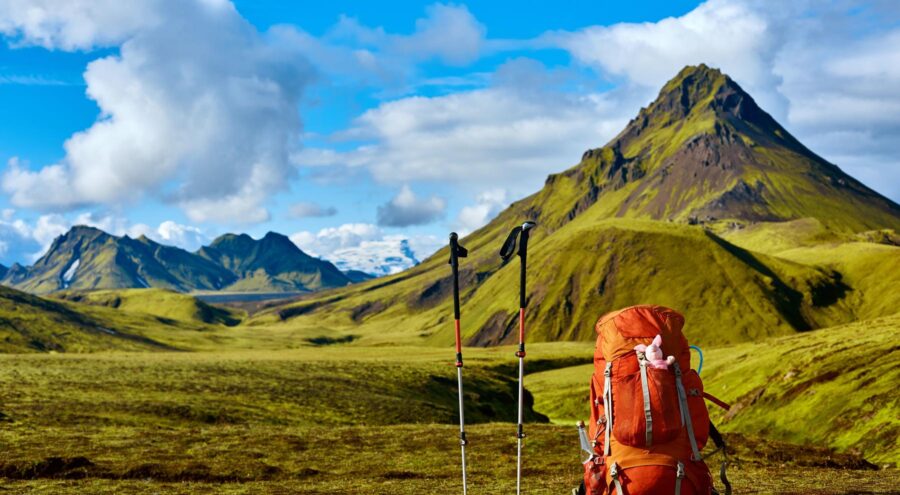 Trek in National Park Landmannalaugar